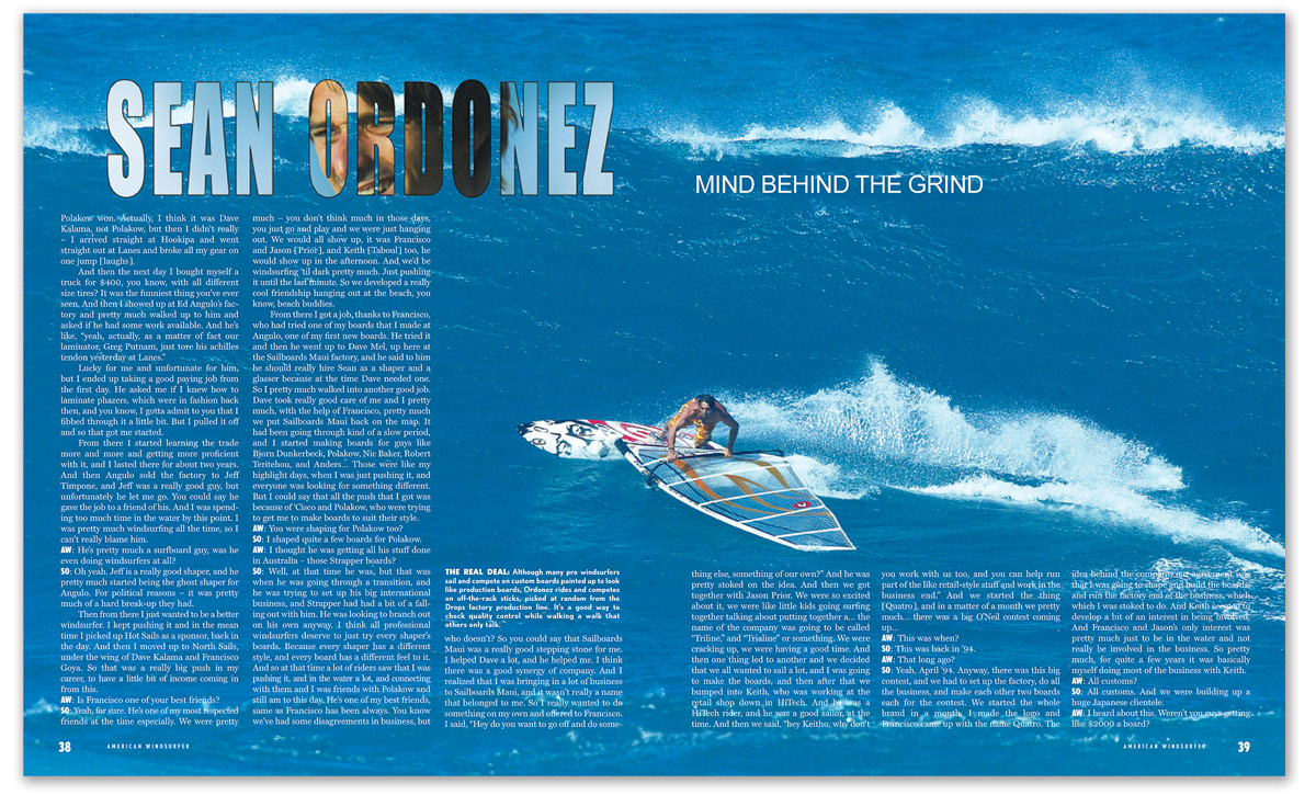 Sean carving a turn on an ocean wave